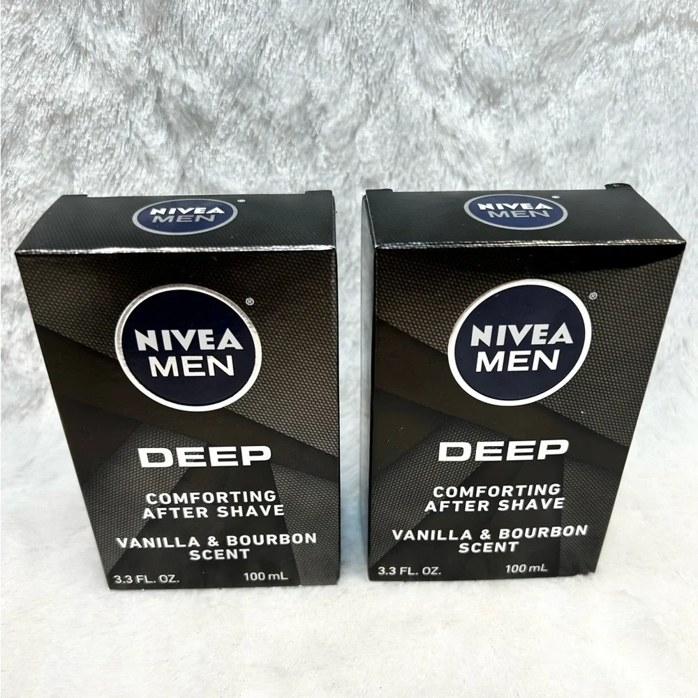 (2) New Nivea Men Deep Comforting After Shave Vanilla & Bourbon Scent 3.3 Oz ea.